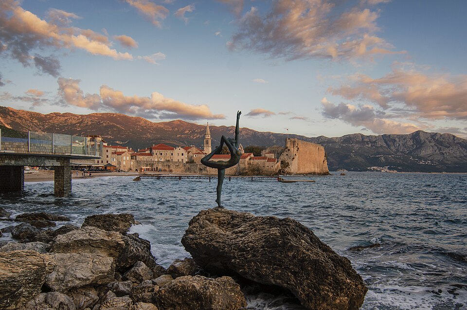 Budva Old Town beside the Adriatic Sea